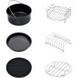 空氣炸鍋配件六件套(7吋) | 炸鍋 披薩盤 串燒烤架 矽膠鍋墊 蒸架