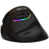 DELUX M618Mini 雙模立式垂直鼠標 |  可充電無線藍牙鼠標 人體工程學滑鼠 | 4檔DPI 調節 - 黑色