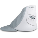 DeLUX M618無線垂直豎握式鼠標 | 人體工學無線滑鼠 - 白色