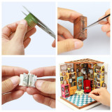 Robotime 手工DIY小屋模型山姆書店模型 DG102 | 木質工藝手工製作拼裝玩具