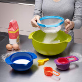 英國 Joseph Joseph 創意彩虹量杯打蛋盆9件套裝 | 洗菜盆套盆套碗 烘焙厨房