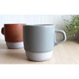 日本 KINTO 可堆疊陶瓷咖啡杯 | 日式簡約馬克杯 - 灰色