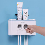 Ecoco 吸壁式牙膏牙刷置物架 | 自動擠牙膏器 - 藍色