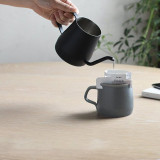 日本KINTO POUR OVER 不銹鋼細口手沖咖啡壺 430ml | 簡約風手沖水壺  - 黑色