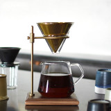 日本KINTO 黃銅手沖咖啡架套裝 | 胡桃木底座 金色濾網分享壺套裝