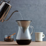 日本KINTO 不銹鋼濾網玻璃手沖咖啡壺套裝 300ml (一人份量)