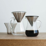 日本KINTO 玻璃手沖咖啡壺 600ml (二人份量) | 樹脂濾杯一體壺套裝