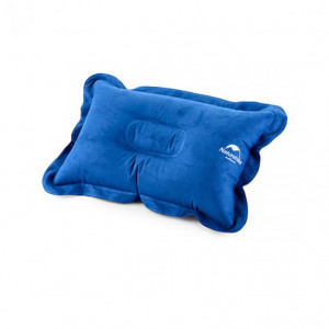 Naturehike 輕量便攜折疊式麂皮絨充氣枕頭 (NH15A001-L) | 露營充氣枕 - 藍色