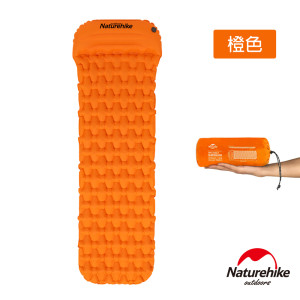 Naturehike FC-12輕量級便攜菱紋帶枕單人加厚睡墊 防潮墊 帶枕款 (NH19Z012-P)   - 橙色