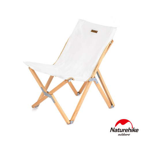 [限量優惠]Naturehike 戶外便攜質感實木摺疊椅  (NH19JJ008) - 白木加大款 | 隨身休閒釣魚椅 附收納袋