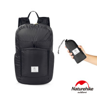 Naturehike 22L雲雁輕量防水摺疊後背包 (NH17A017-B) | 升級加大版攻頂包運動背包   - 黑色