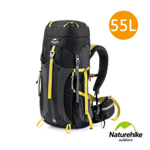 Naturehike 55+5L雲徑重裝露營背囊 行山背包 (NH16Y020-Q) | 大容量自助旅行背包 - 黑色