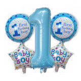 寶貝1周歲生日派對氣球裝飾 | 40寸數字加18寸圓形心形