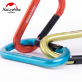 NatureHike 8cm D型鋁合金掛鉤登山扣 (NH15A001-H) | 多功能快掛背包安全鑰匙扣 - 綠色