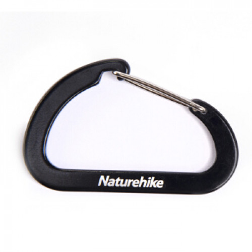 NatureHike 6.5cm D型鋁合金登山扣兩隻裝 (NH15A002-H)  | 多功能掛鉤快掛鑰匙扣  - 黑色