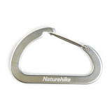 NatureHike 6.5cm D型鋁合金登山扣兩隻裝 (NH15A002-H)  | 多功能掛鉤快掛鑰匙扣  - 銀色