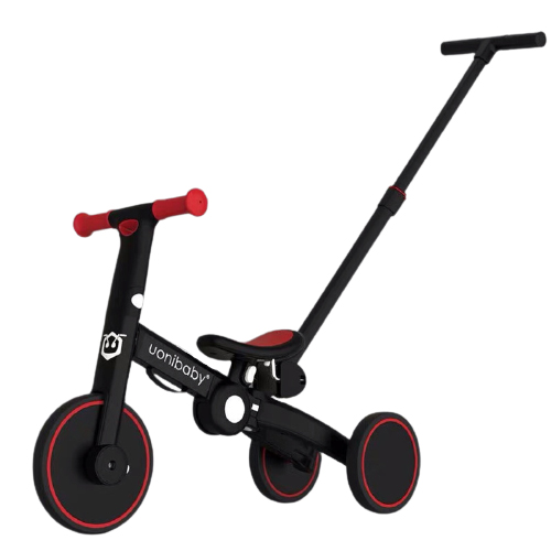 Uonibaby 三合一兒童滑步平衡車單車帶手把款 - 紅色｜滑步車｜推行車