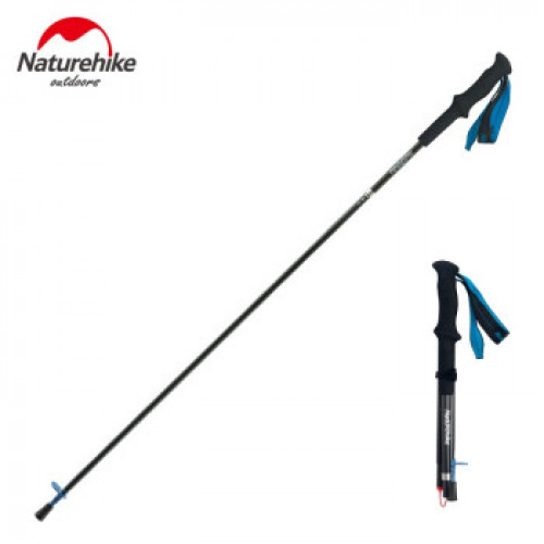NatureHike ST08超輕碳纖維4節摺疊登山杖 (NH18D020-Z) | 伸縮可折疊四節行山杖 - 藍色130cm