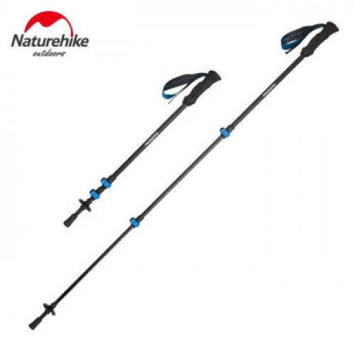 NatureHike 7075鋁合金三節行山杖  (NH19DS003) | 伸縮外鎖便攜式徒步爬山手杖 - 藍色