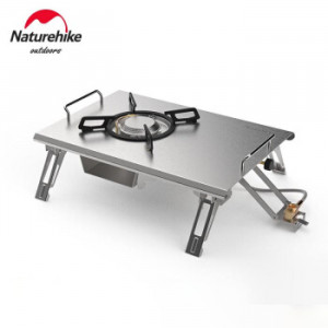 NatureHike 桌面式摺疊不鏽鋼單頭氣爐 (NH20RJ001) - 銀色 | 戶外野炊野營便攜式氣灶（不含氣罐）