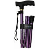銀適四段摺合式拐杖 - 紫色 - 碎花