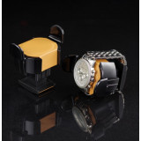 Y0300G 3+0錶位立式鋼琴漆自動上鍊自轉錶盒 - 黑檀內棕