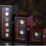 Y0600E 6錶位立式鋼琴漆自動上鍊自轉錶盒 - 外黑內棕