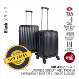 Samel FGD433 20寸+24寸 兩件套PC高級可擴展前開行李箱套裝 - 黑色