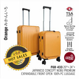 Samel FGD433 20寸+24寸 兩件套PC高級可擴展前開行李箱套裝 - 黃色