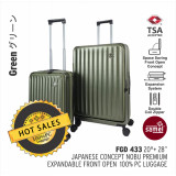 Samel FGD433 20寸+28寸 PC高級可擴展前開行李箱套裝 - 綠色
