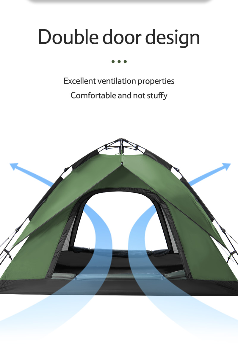 Naturehike 戶外雙層自動速開帳篷 (NH21ZP008) - 綠色 | 防水通風 - 三人款綠色 產品介紹圖