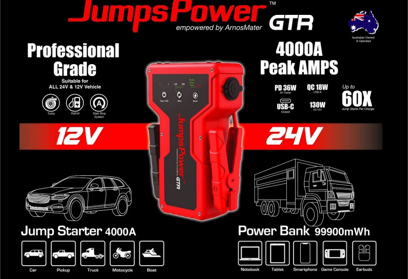 JumpsPower GTR 專業版汽車起動電源 | 過江龍救車寶 | 汽車急救 | 移動電源 | 香港行貨 產品介紹圖