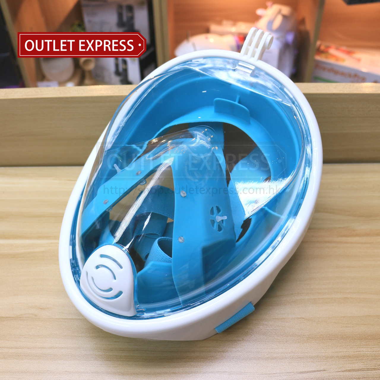 DRY DOP 全乾式浮潛潛水面罩(藍色)- Outlet Express HK生活百貨城實拍相片
