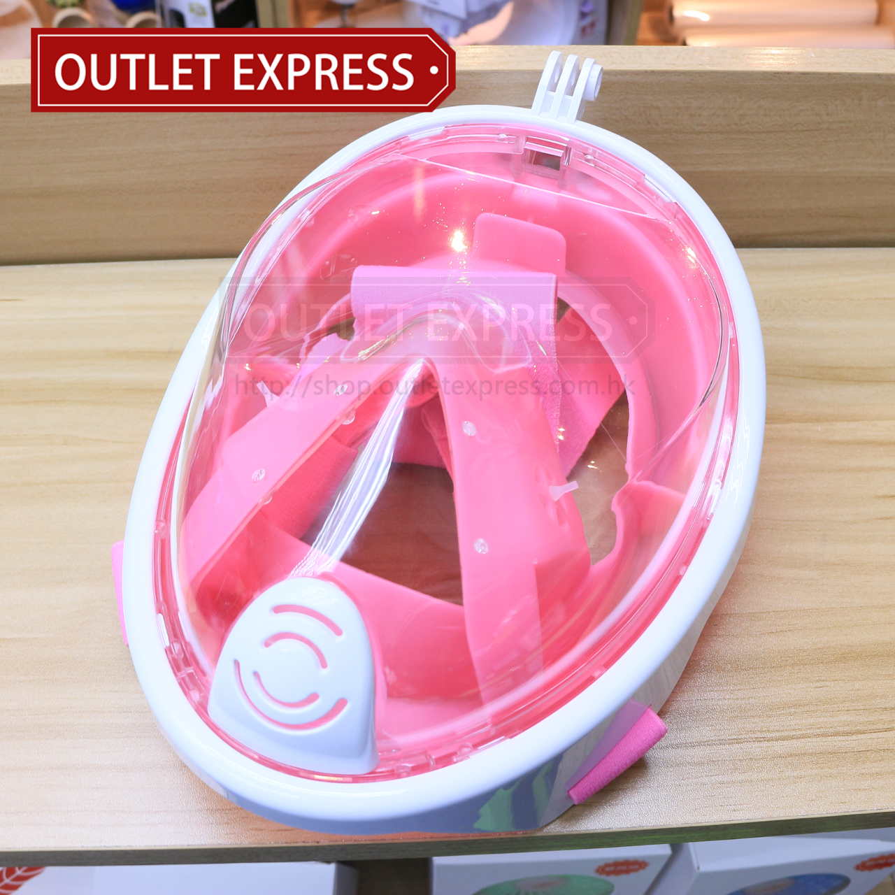 DRY DOP 全乾式浮潛潛水面罩(粉紅色)- Outlet Express HK生活百貨城實拍相片